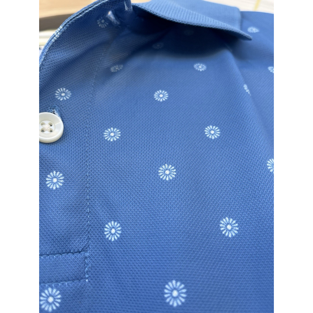 Goodfellow & Co Blue Polo Shirt Small Short Sleeve Patterned Golf Casual - Picture 7 of 13